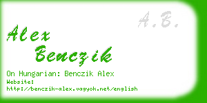 alex benczik business card